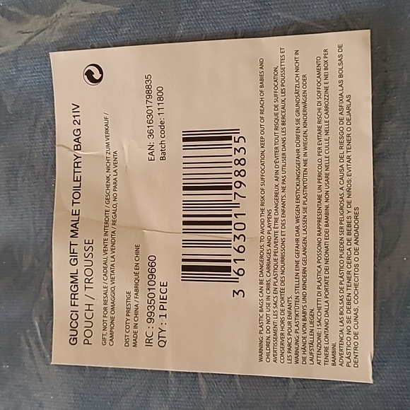 NIP Gucci heavy cotton button top travel pouch bag - Picture 9 of 9